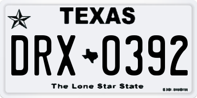 TX license plate DRX0392