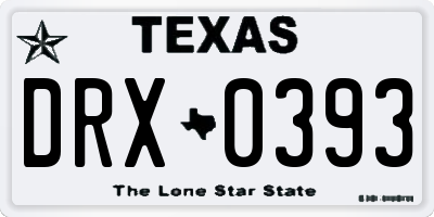 TX license plate DRX0393