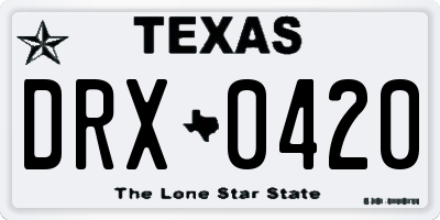 TX license plate DRX0420