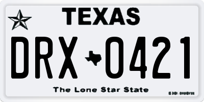 TX license plate DRX0421