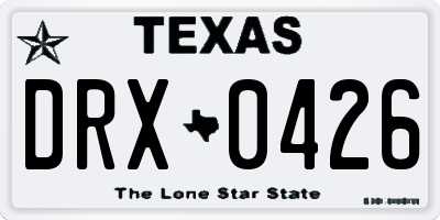 TX license plate DRX0426