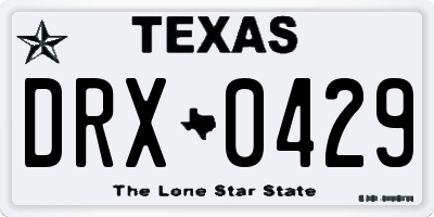 TX license plate DRX0429