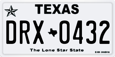 TX license plate DRX0432