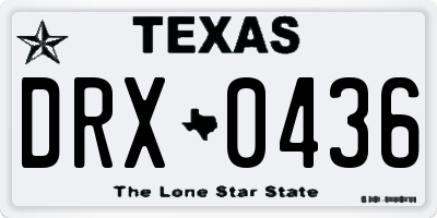 TX license plate DRX0436