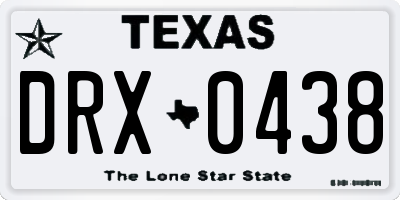 TX license plate DRX0438