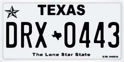 TX license plate DRX0443