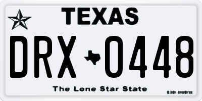 TX license plate DRX0448