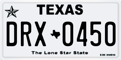 TX license plate DRX0450