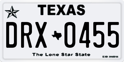 TX license plate DRX0455