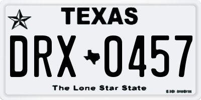 TX license plate DRX0457