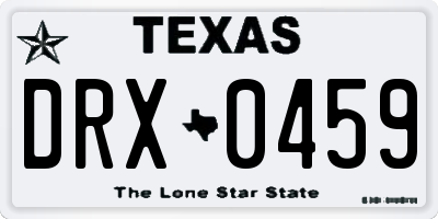 TX license plate DRX0459