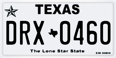 TX license plate DRX0460