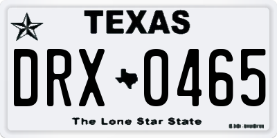 TX license plate DRX0465