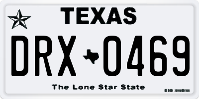 TX license plate DRX0469