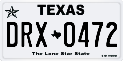 TX license plate DRX0472