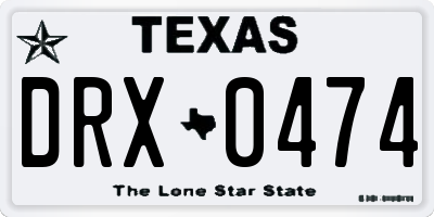 TX license plate DRX0474