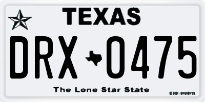 TX license plate DRX0475