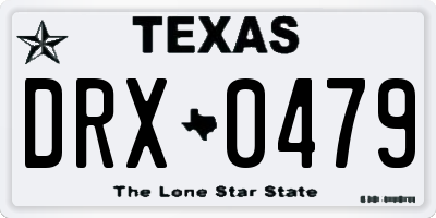 TX license plate DRX0479