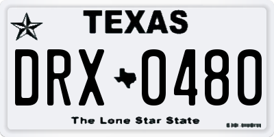 TX license plate DRX0480