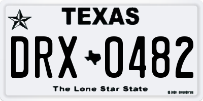 TX license plate DRX0482
