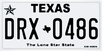 TX license plate DRX0486