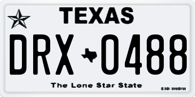 TX license plate DRX0488