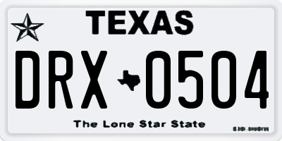 TX license plate DRX0504