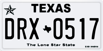 TX license plate DRX0517