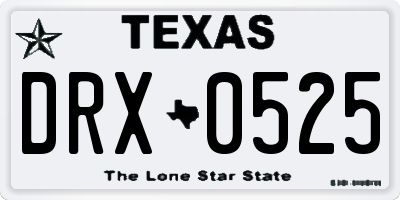 TX license plate DRX0525