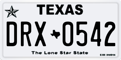 TX license plate DRX0542
