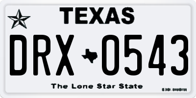 TX license plate DRX0543