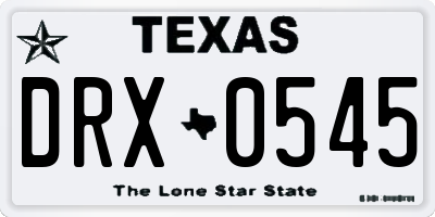 TX license plate DRX0545