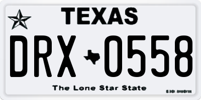 TX license plate DRX0558