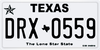 TX license plate DRX0559