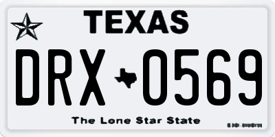 TX license plate DRX0569