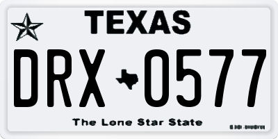 TX license plate DRX0577