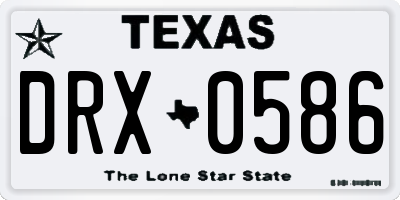 TX license plate DRX0586
