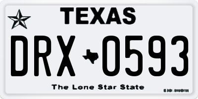 TX license plate DRX0593