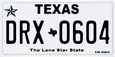 TX license plate DRX0604