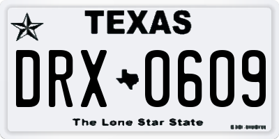 TX license plate DRX0609