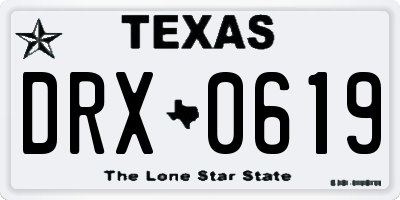 TX license plate DRX0619