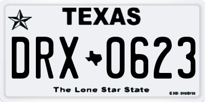 TX license plate DRX0623