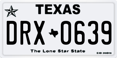TX license plate DRX0639