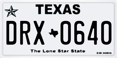 TX license plate DRX0640
