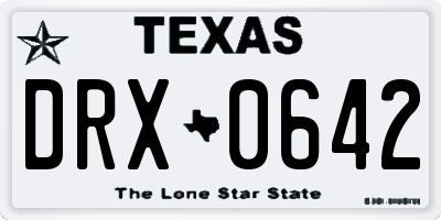 TX license plate DRX0642