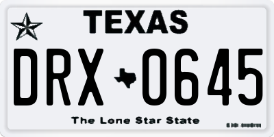 TX license plate DRX0645