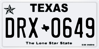 TX license plate DRX0649