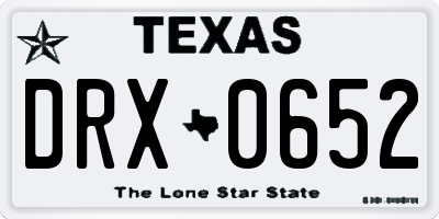 TX license plate DRX0652