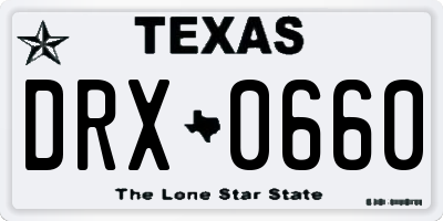 TX license plate DRX0660