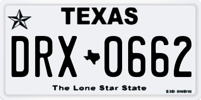 TX license plate DRX0662